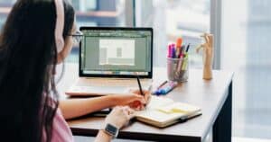 web designer working on custom website design for small business